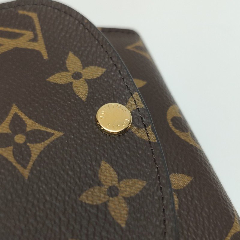 Louis Vuitton (LV) Rosalie牛皮拼色Monogram印花按扣卡包晶片款-8