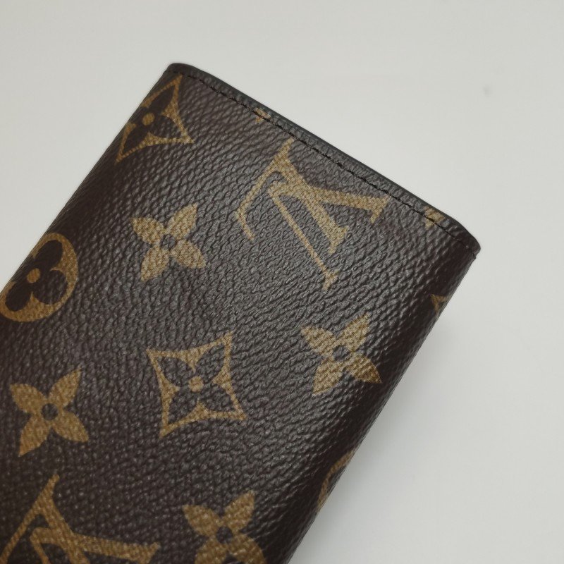 Louis Vuitton (LV) Rosalie牛皮拼色Monogram印花按扣卡包晶片款-11