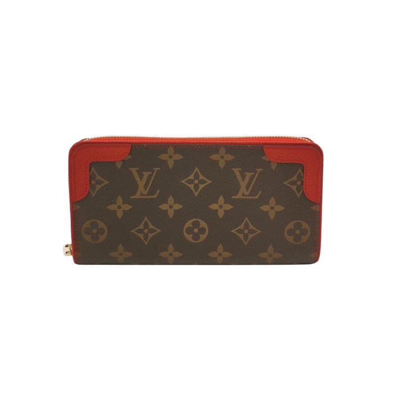 Louis Vuitton (LV) Zippy牛皮拼色Monogram印花環繞式拉鍊皮夾-0