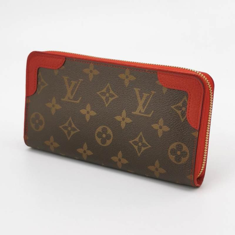 Louis Vuitton (LV) Zippy牛皮拼色Monogram印花環繞式拉鍊皮夾-1