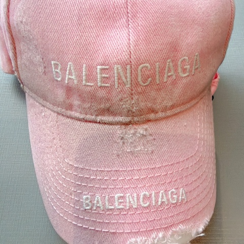 二手精品自賣❤️Balenciaga巴黎世家粉色破損髒髒帽.做舊款棒球帽.57公分M號