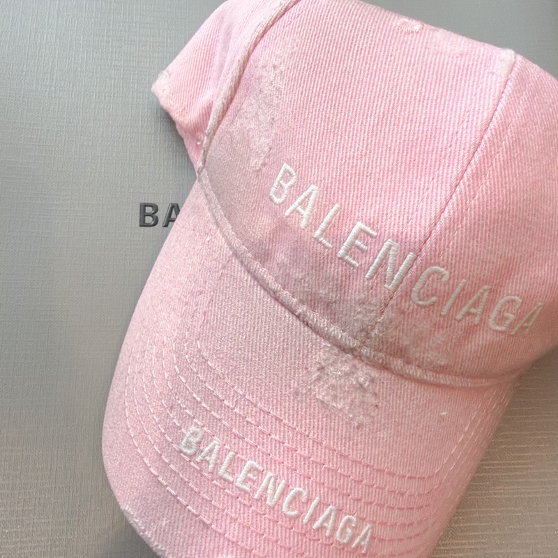 二手精品自賣❤️Balenciaga巴黎世家粉色破損髒髒帽.做舊款棒球帽.57公分M號-1