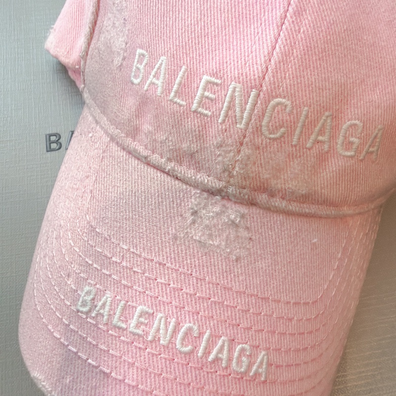 二手精品自賣❤️Balenciaga巴黎世家粉色破損髒髒帽.做舊款棒球帽.57公分M號-7