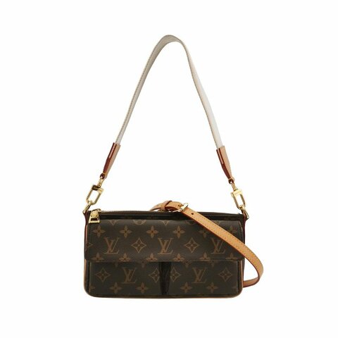 Louis Vuitton (LV) Viva Cite駱駝包植鞣革Monogram印花口袋設計斜挎包晶片款