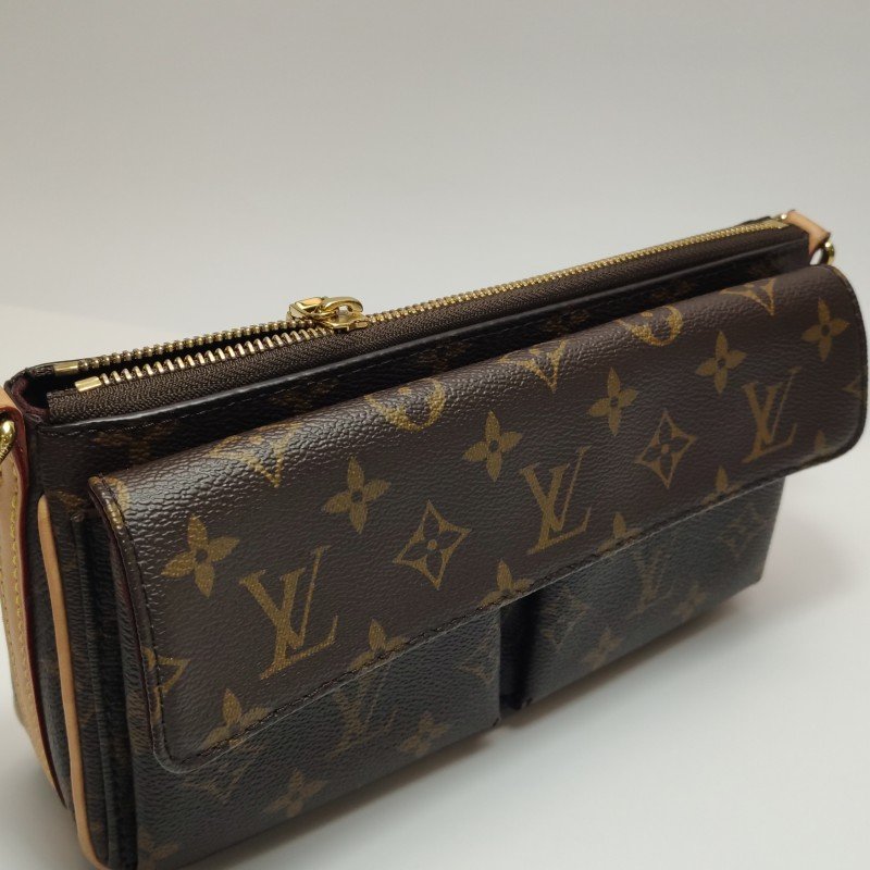 Louis Vuitton (LV) Viva Cite駱駝包植鞣革Monogram印花口袋設計斜挎包晶片款-22