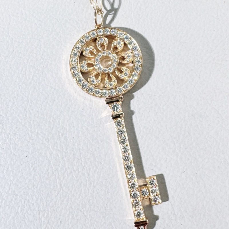 Tiffany蒂芙尼 18k 玫瑰金滿鑽太陽花大號項鍊-5