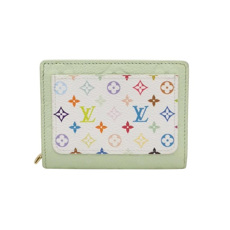Louis Vuitton (LV) x村上隆聯名款牛皮白三彩皮夾晶片款-0