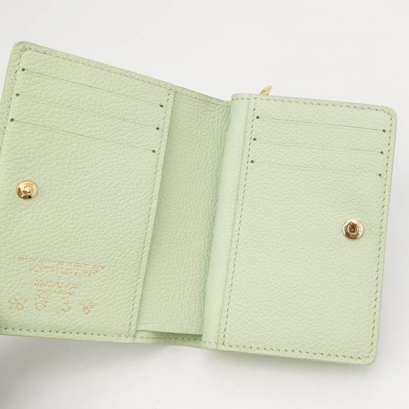 Louis Vuitton (LV) x村上隆聯名款牛皮白三彩皮夾晶片款-5