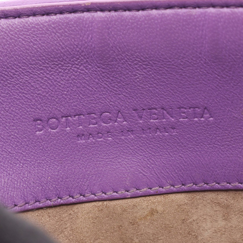 BOTTEGA VENETA Olympia Intrecciato 鏈條肩背包，紫色二手皮革-3