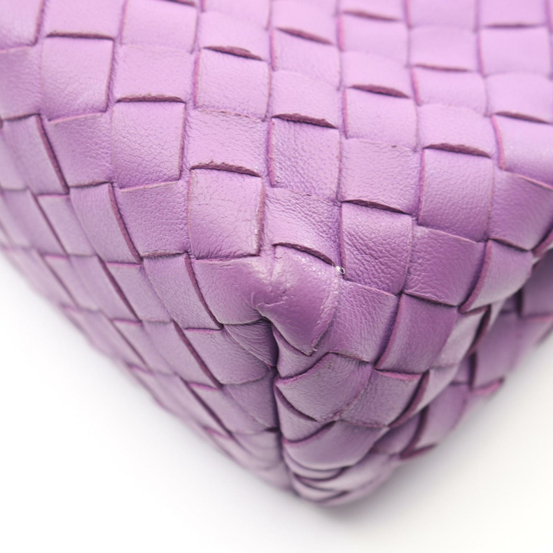 BOTTEGA VENETA Olympia Intrecciato 鏈條肩背包，紫色二手皮革-5