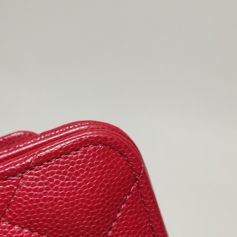 Chanel 牛皮純色菱格絎縫雙C標識woc斜背包單肩包-15