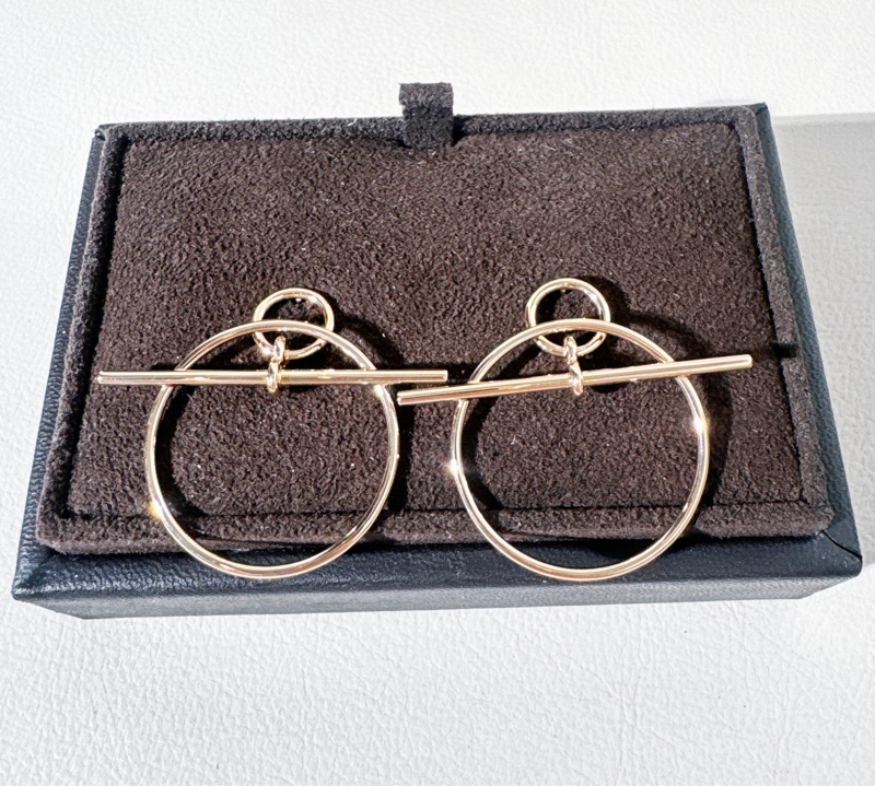 Hermes愛馬仕 Loop 小號耳環，18K 玫瑰金-2