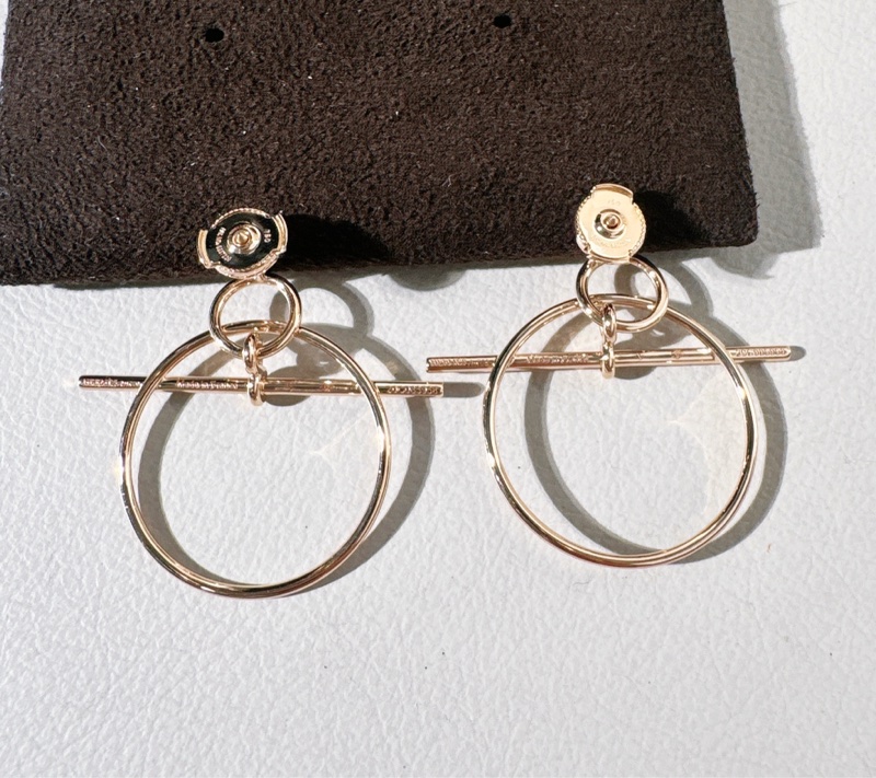 Hermes愛馬仕 Loop 小號耳環，18K 玫瑰金-3