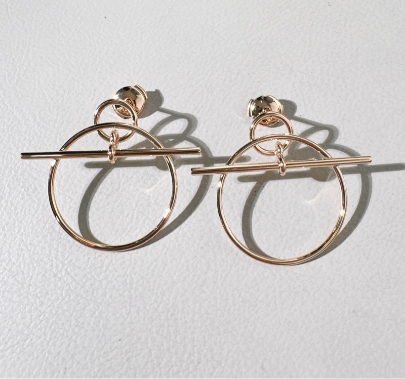 Hermes愛馬仕 Loop 小號耳環，18K 玫瑰金-4