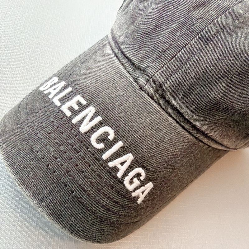 二手精品自賣❤️Balenciaga巴黎世家灰色刷白帽.復古款棒球帽.58公分L號-2