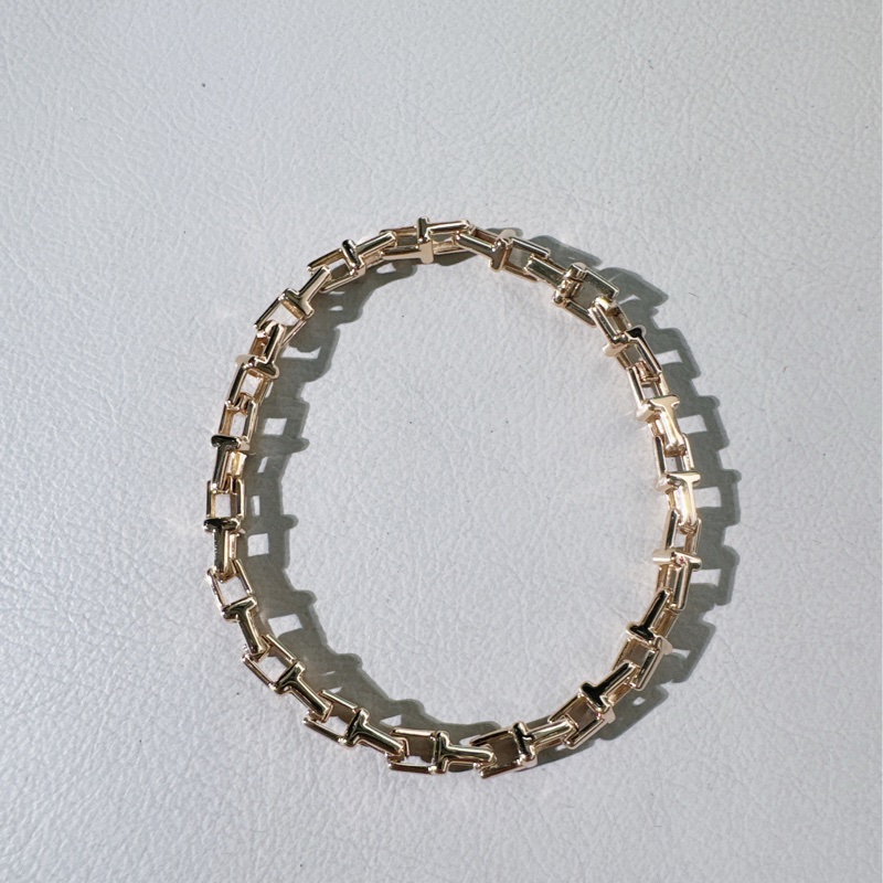 Tiffany 蒂芙尼 T系列 T型鏤空鏈節手鍊-4