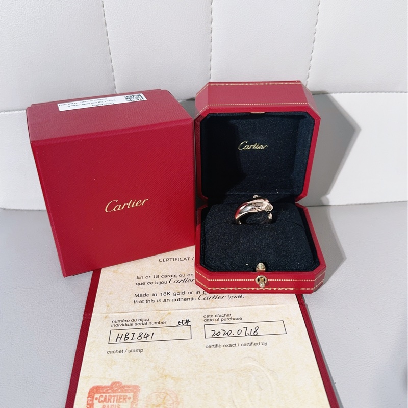 Cartier卡地亞 PANTHÈRE 獵豹寬版玫瑰金戒指，55號-2