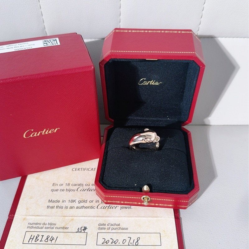 Cartier卡地亞 PANTHÈRE 獵豹寬版玫瑰金戒指，55號-3