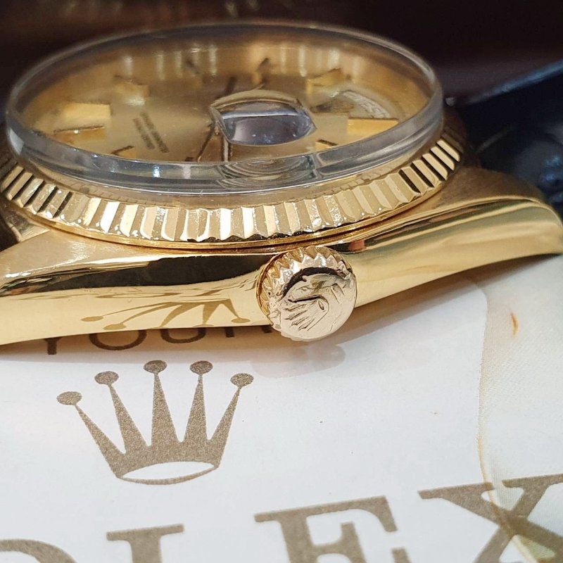 【大眾名錶】 Rolex 勞力士1803 Day-Date 蠔式18K金 老勞 金色T柱面盤 原廠錶扣 大眾名錶G292-6