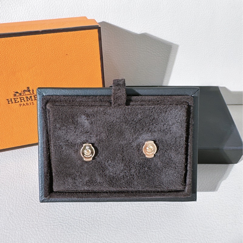 Hermes 愛馬仕 Echappée 玫瑰金小 Q 耳釘，小號-2