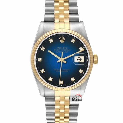 【大眾名錶】 Rolex 勞力士16233 Datejust 蠔式日誌 市場少有 原廠漸層藍十鑽面盤 大眾名錶G293