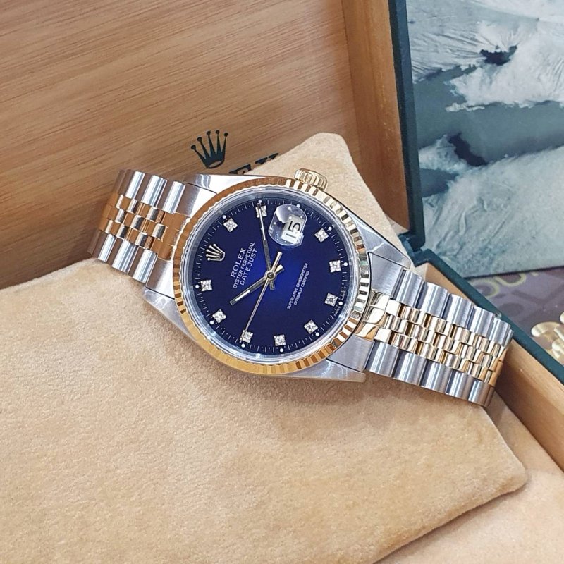 【大眾名錶】 Rolex 勞力士16233 Datejust 蠔式日誌 市場少有 原廠漸層藍十鑽面盤 大眾名錶G293-2