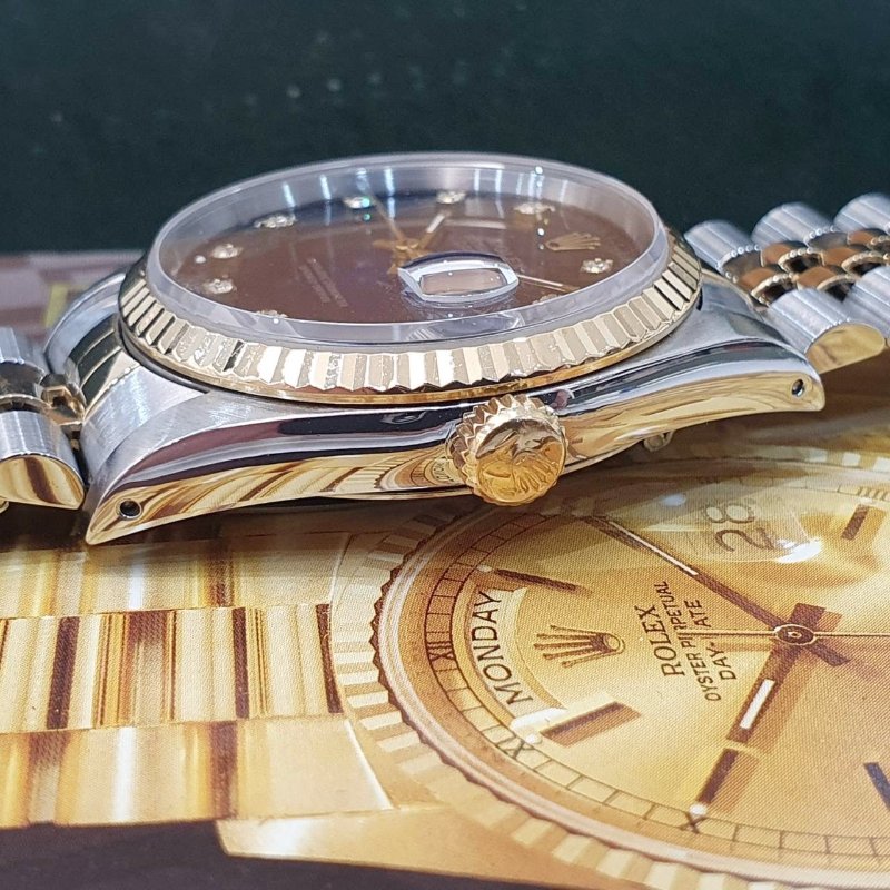 【大眾名錶】 Rolex 勞力士16233 Datejust 蠔式日誌 市場少有 原廠漸層藍十鑽面盤 大眾名錶G293-6