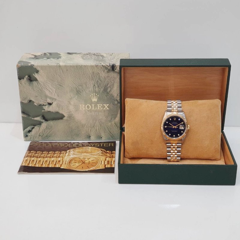 【大眾名錶】 Rolex 勞力士16233 Datejust 蠔式日誌 市場少有 原廠漸層藍十鑽面盤 大眾名錶G293-9