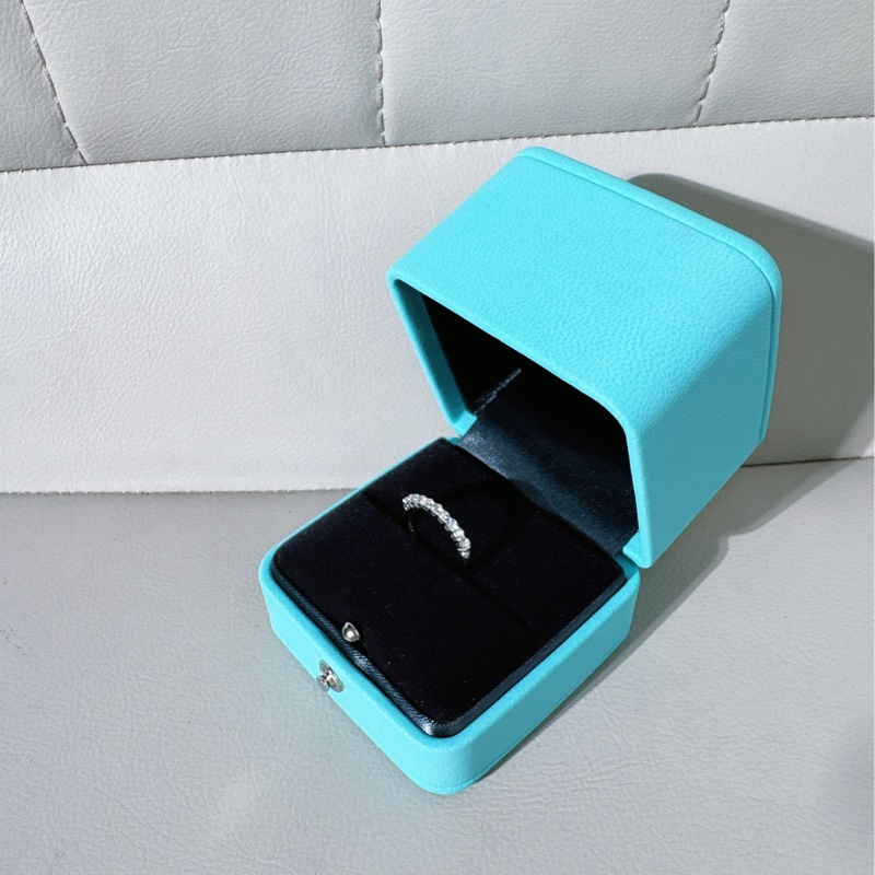 Tiffany 蒂芙尼 Forever系列 鉑金 半鑽婚戒戒指，美碼 5 碼，歐碼 49 號-3