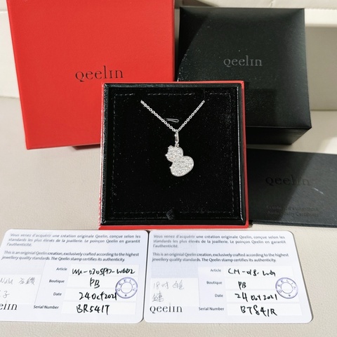 Qeelin麒麟 Wulu 系列 白金滿鑽葫蘆項鍊