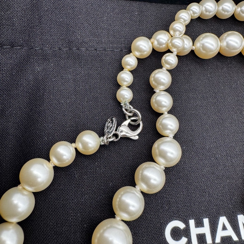 99新 CHANEL 香奈兒雙C珍珠毛衣鏈-5