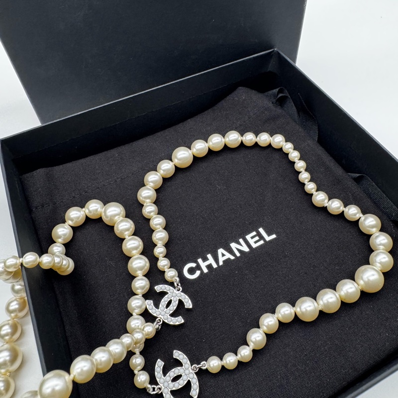99新 CHANEL 香奈兒雙C珍珠毛衣鏈-6