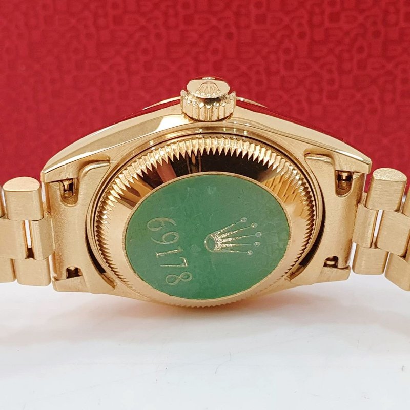 【大眾名錶】 Rolex 勞力士69178 Datejust 女錶18K金 DD女款 金色十鑽面盤 大眾名錶B1316-7