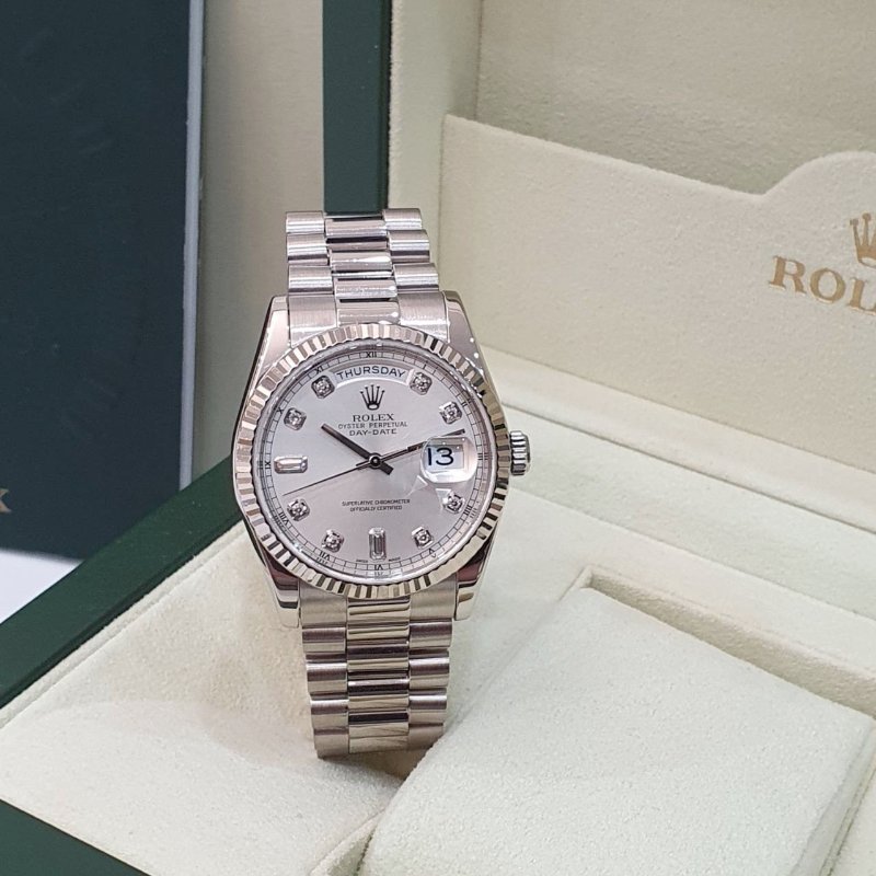 【大眾名錶】 Rolex 勞力士118239 Day-Date 新款18K白金 保固至2028/06 大眾名錶G295-1