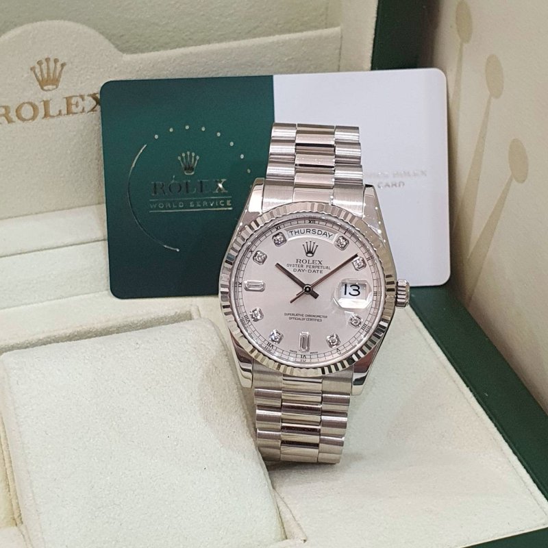 【大眾名錶】 Rolex 勞力士118239 Day-Date 新款18K白金 保固至2028/06 大眾名錶G295-3