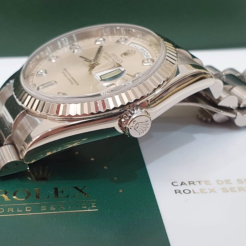 【大眾名錶】 Rolex 勞力士118239 Day-Date 新款18K白金 保固至2028/06 大眾名錶G295-5