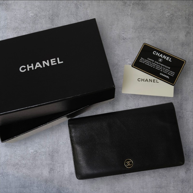 ❤️感恩月❤️折扣最後倒數至5/31‼️【9成新】㊣✨CHANEL✨（附盒）香奈兒 小香 小標 雷標 保卡 牛皮 長夾 皮夾 錢包/二手精品/二手皮夾/保證正品-1