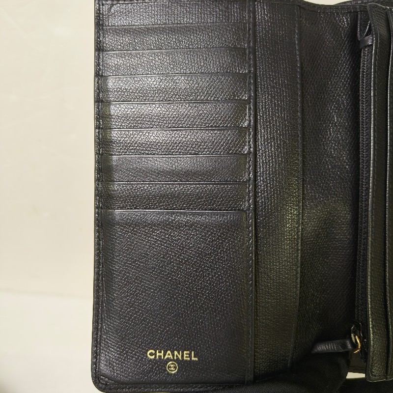 ❤️感恩月❤️折扣最後倒數至5/31‼️【9成新】㊣✨CHANEL✨（附盒）香奈兒 小香 小標 雷標 保卡 牛皮 長夾 皮夾 錢包/二手精品/二手皮夾/保證正品-20