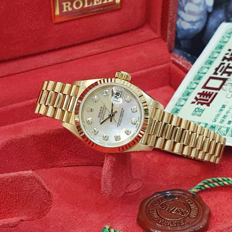 【大眾名錶】 Rolex勞力士69178 Datejust 蠔式女錶 台灣保單 市場罕見 貝殼十鑽面 大眾名錶B1321-2