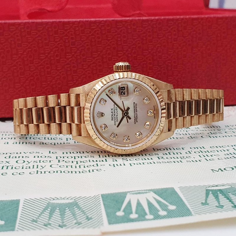 【大眾名錶】 Rolex勞力士69178 Datejust 蠔式女錶 台灣保單 市場罕見 貝殼十鑽面 大眾名錶B1321-4