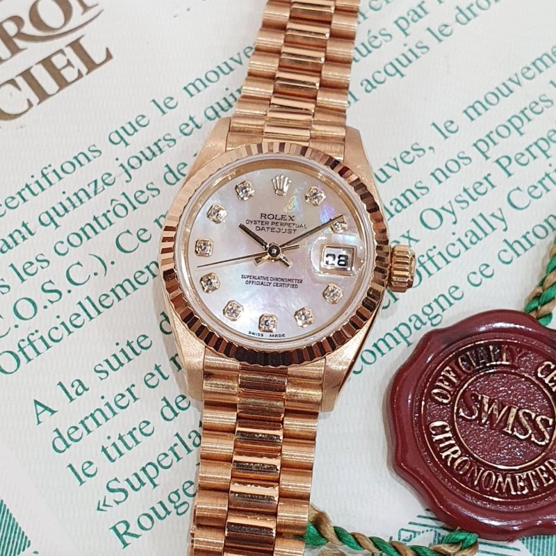 【大眾名錶】 Rolex勞力士69178 Datejust 蠔式女錶 台灣保單 市場罕見 貝殼十鑽面 大眾名錶B1321-5