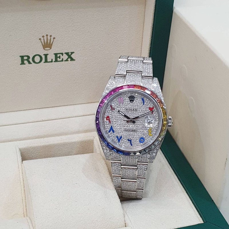 【大眾名錶】 Rolex 勞力士126300 Datejust 2024/10 後加彩虹鑽圈 精鑲 大眾名錶B1322-1