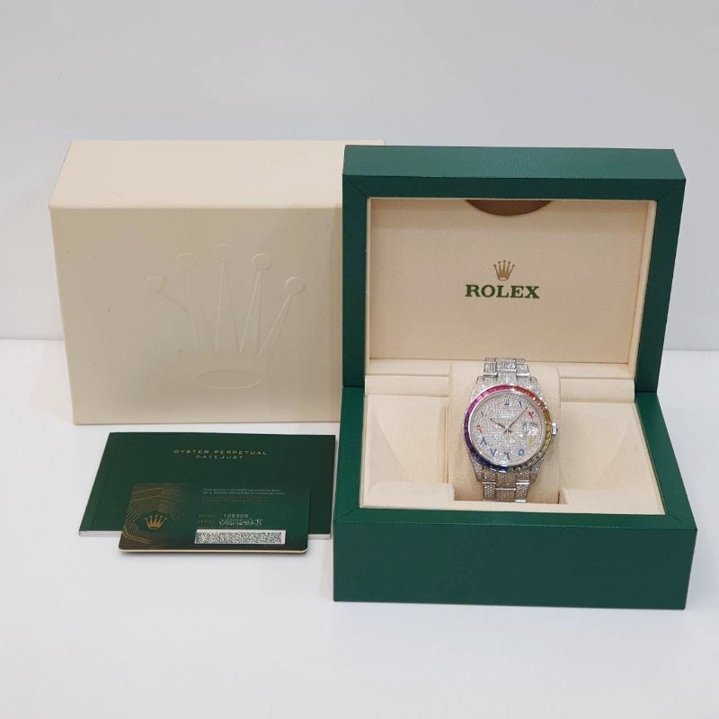 【大眾名錶】 Rolex 勞力士126300 Datejust 2024/10 後加彩虹鑽圈 精鑲 大眾名錶B1322-9