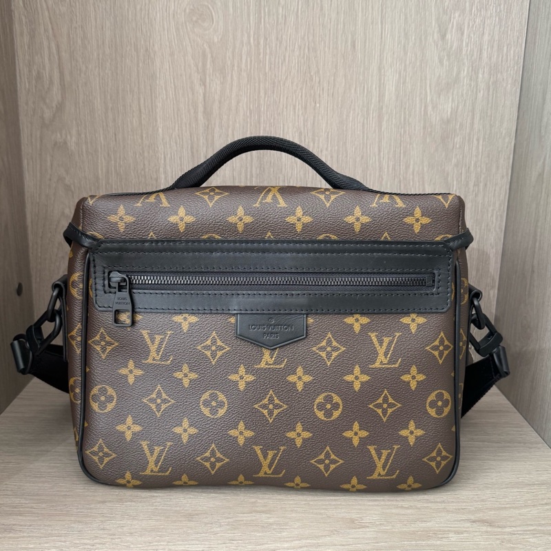 Louis Vuitton 路易威登 棕老花貓爪郵差包兩用包 底28-2