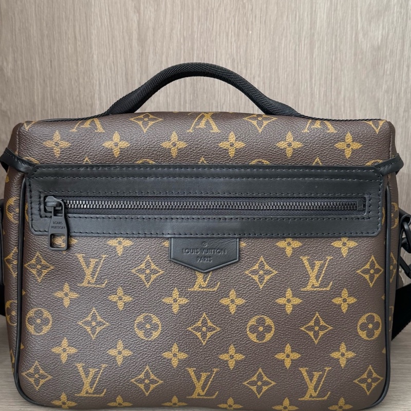 Louis Vuitton 路易威登 棕老花貓爪郵差包兩用包 底28-8