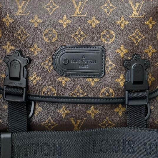 Louis Vuitton 路易威登 棕老花貓爪郵差包兩用包 底28-9