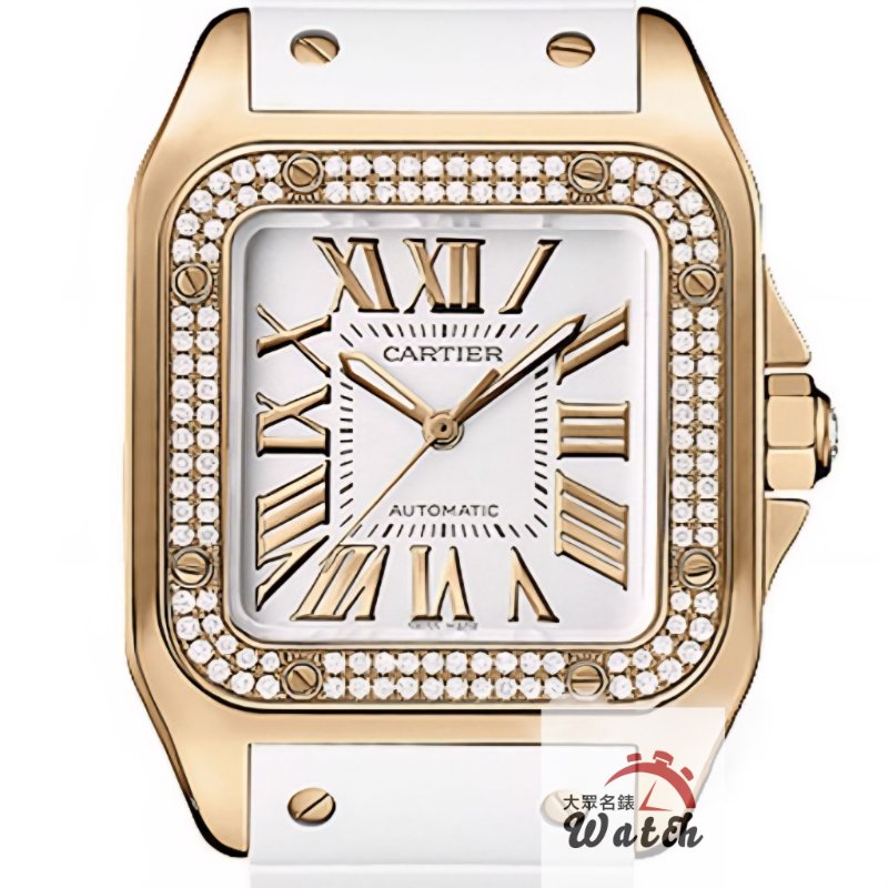 【大眾名錶】Cartier 卡地亞 WM50450M 山度士系列 2008/06 18K玫瑰金 原廠 大眾名錶B1323-0