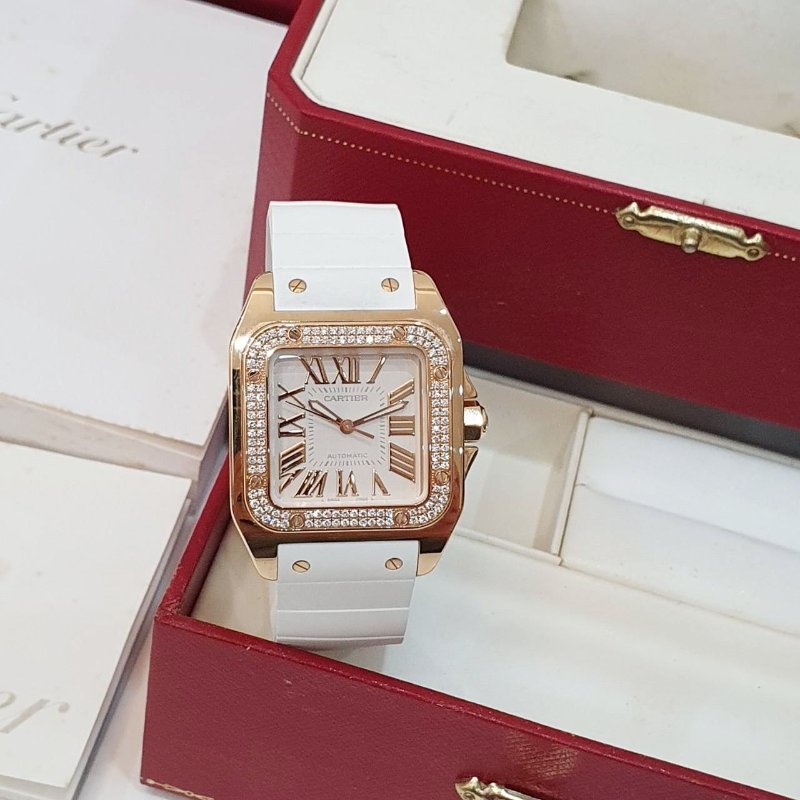 【大眾名錶】Cartier 卡地亞 WM50450M 山度士系列 2008/06 18K玫瑰金 原廠 大眾名錶B1323-1