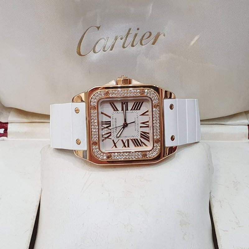 【大眾名錶】Cartier 卡地亞 WM50450M 山度士系列 2008/06 18K玫瑰金 原廠 大眾名錶B1323-2