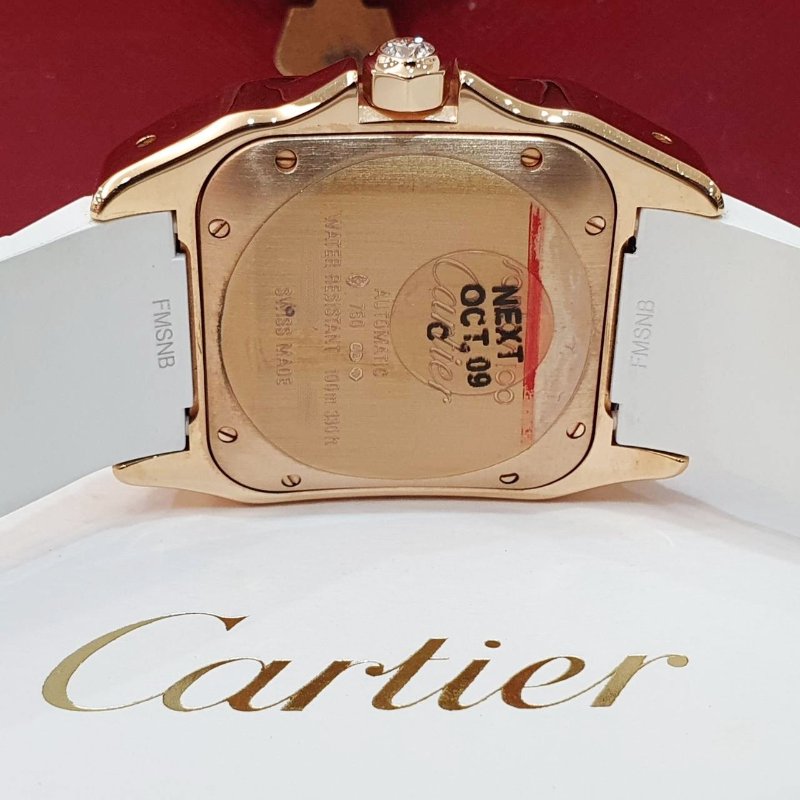 【大眾名錶】Cartier 卡地亞 WM50450M 山度士系列 2008/06 18K玫瑰金 原廠 大眾名錶B1323-6